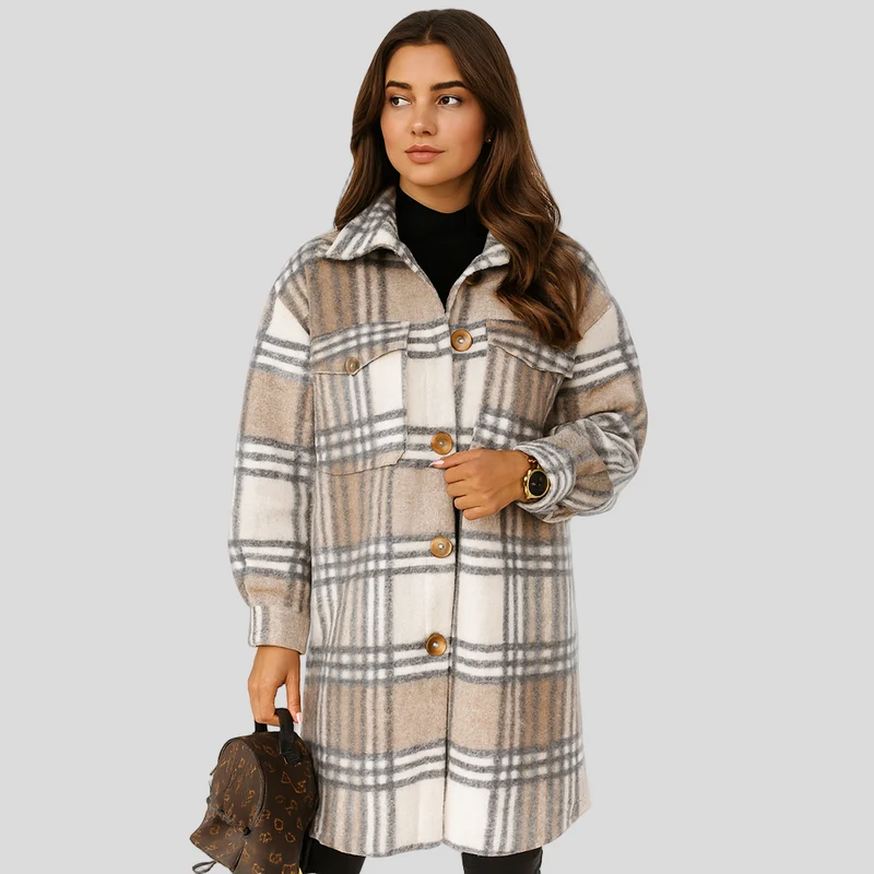 Megan | Karierte Wolljacke