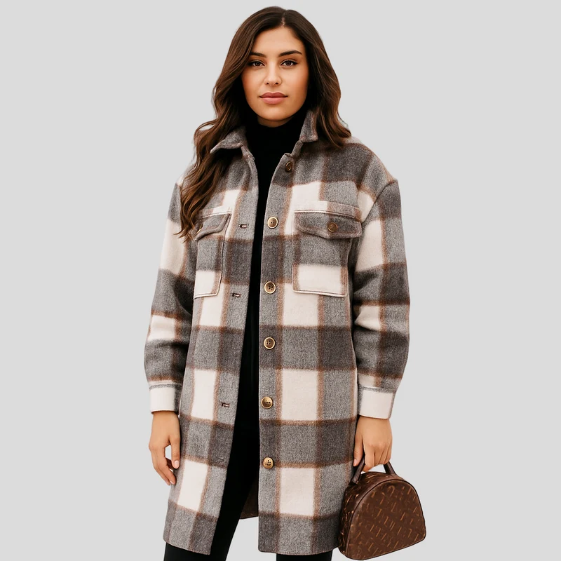 Megan | Karierte Wolljacke