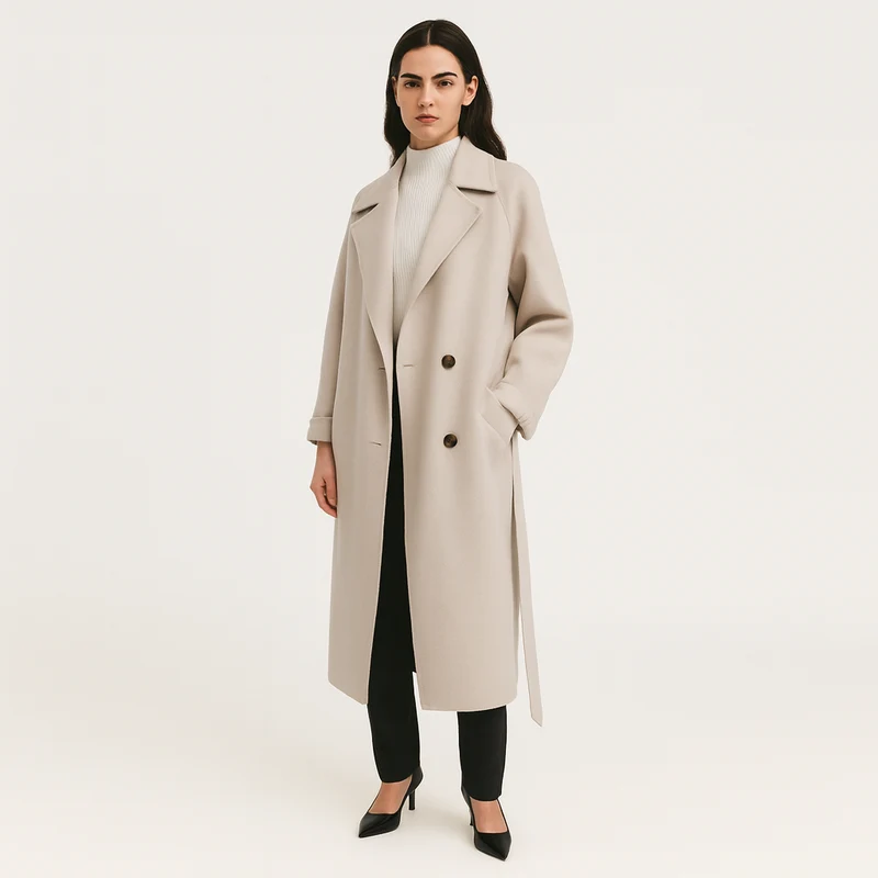Elara | Eleganter langer Wintermantel aus Wollmischung