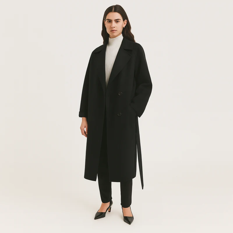 Elara | Eleganter langer Wintermantel aus Wollmischung