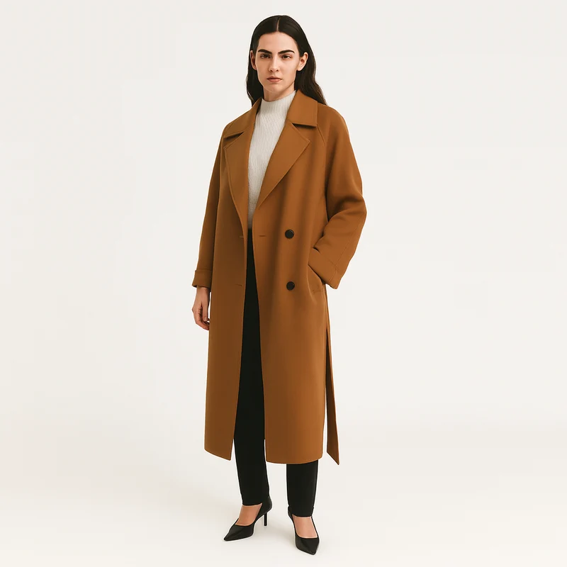 Elara | Eleganter langer Wintermantel aus Wollmischung