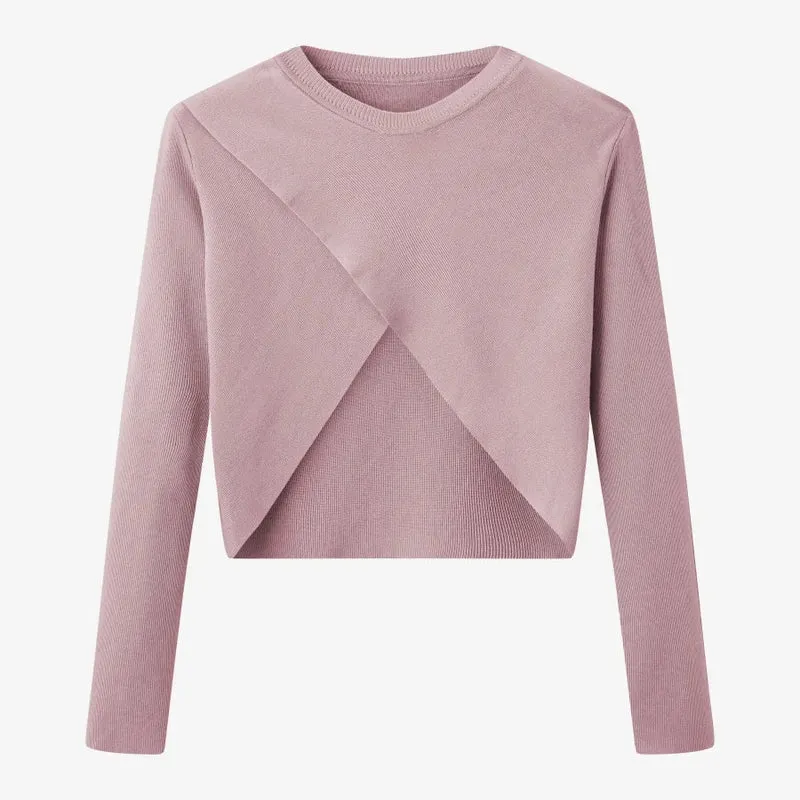Elegantes Satinkleid - Stricktop-Kombinationsset