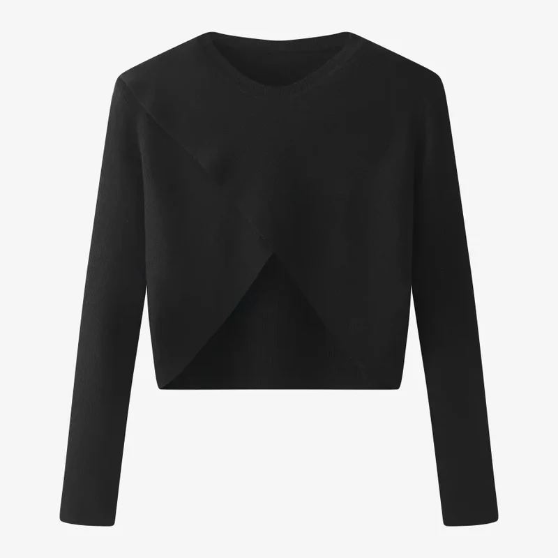 Elegantes Satinkleid - Stricktop-Kombinationsset