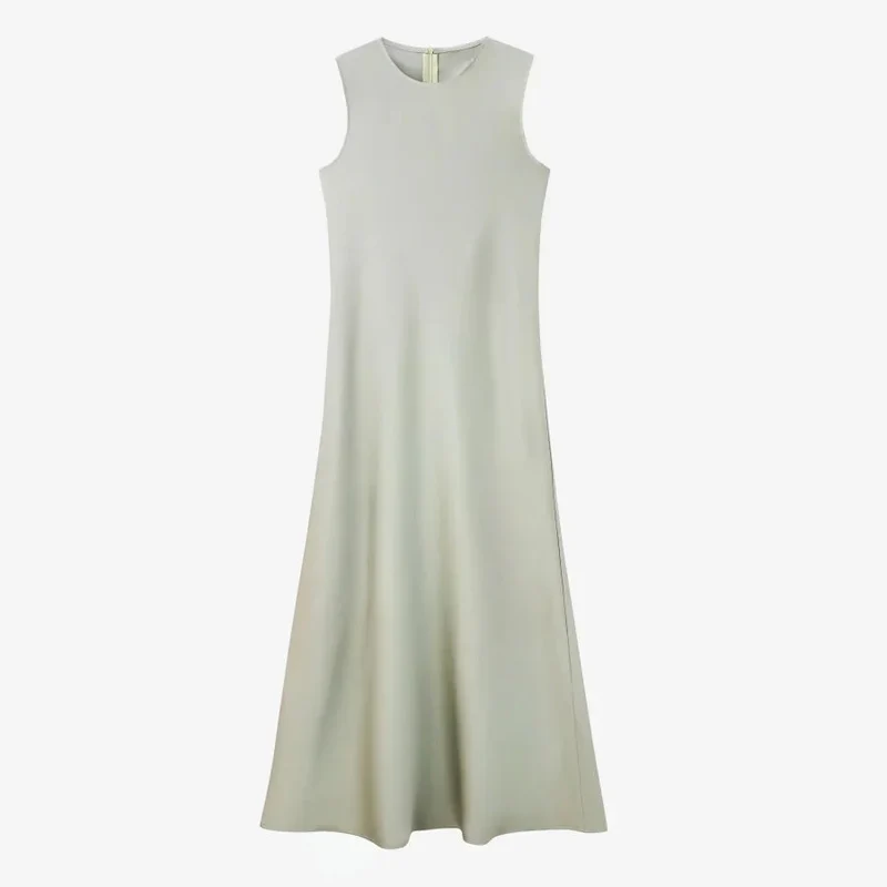 Elegantes Satinkleid - Stricktop-Kombinationsset