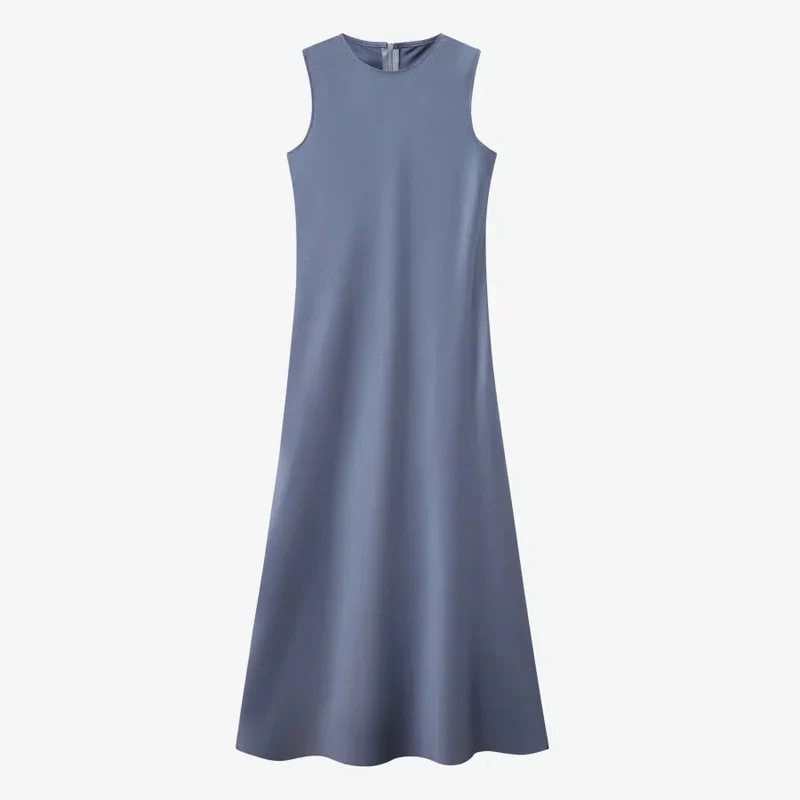 Elegantes Satinkleid - Stricktop-Kombinationsset
