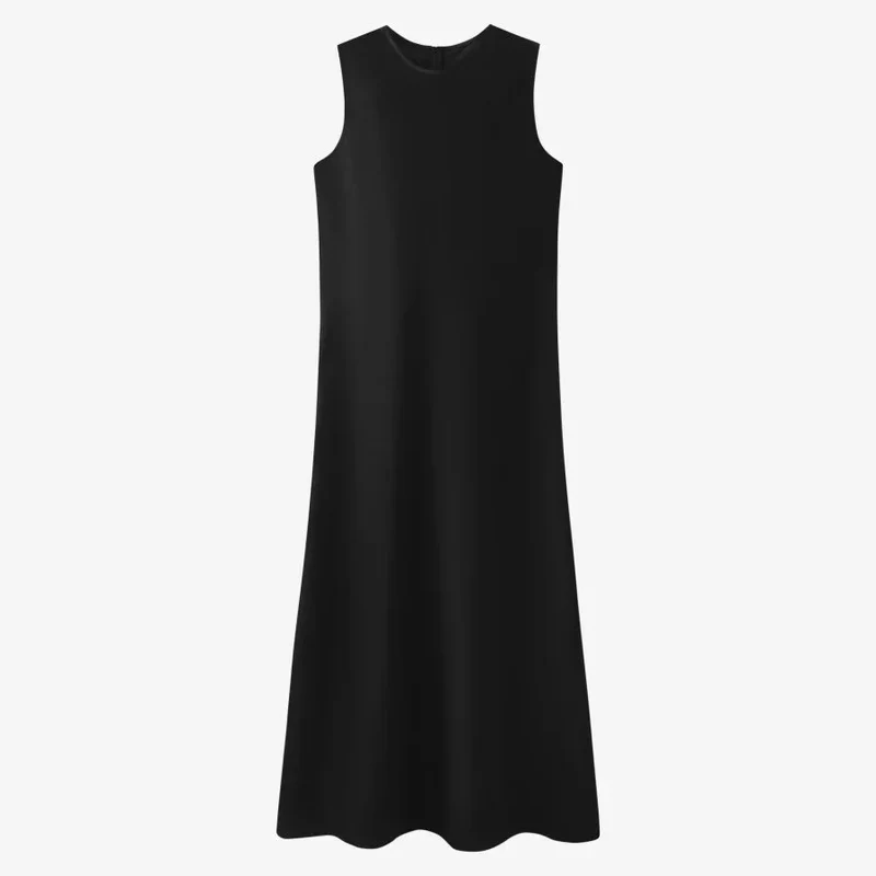 Elegantes Satinkleid - Stricktop-Kombinationsset
