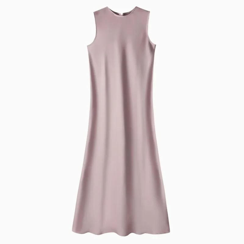 Elegantes Satinkleid - Stricktop-Kombinationsset