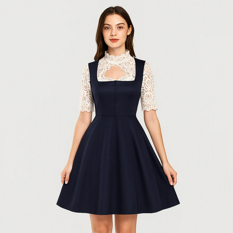 Damen Trachtenkleid – Spitzen-Dirndl für Oktoberfest in München