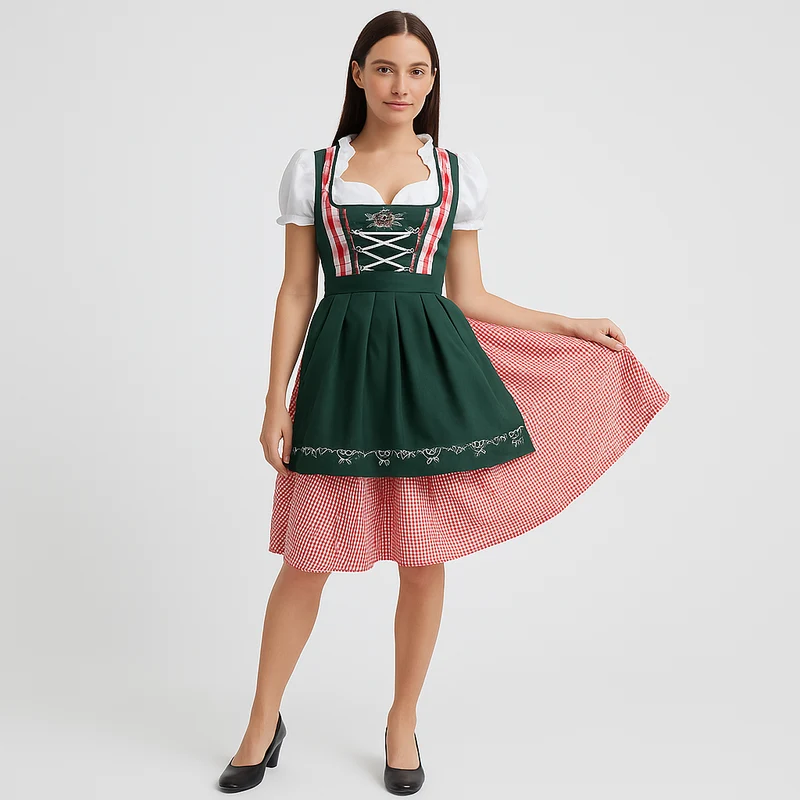 Dirndl Kleid Damen – Traditionell Trachtenkleid für Oktoberfest