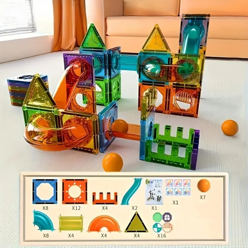 GlowTiles - Magnetisches leuchtendes Bauset – 69-teiliges STEM-Kreativitätsset für Kinder