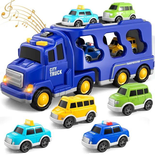 DualDeck Transporter – Marken- und Baugerät-Set mit Licht und Ton