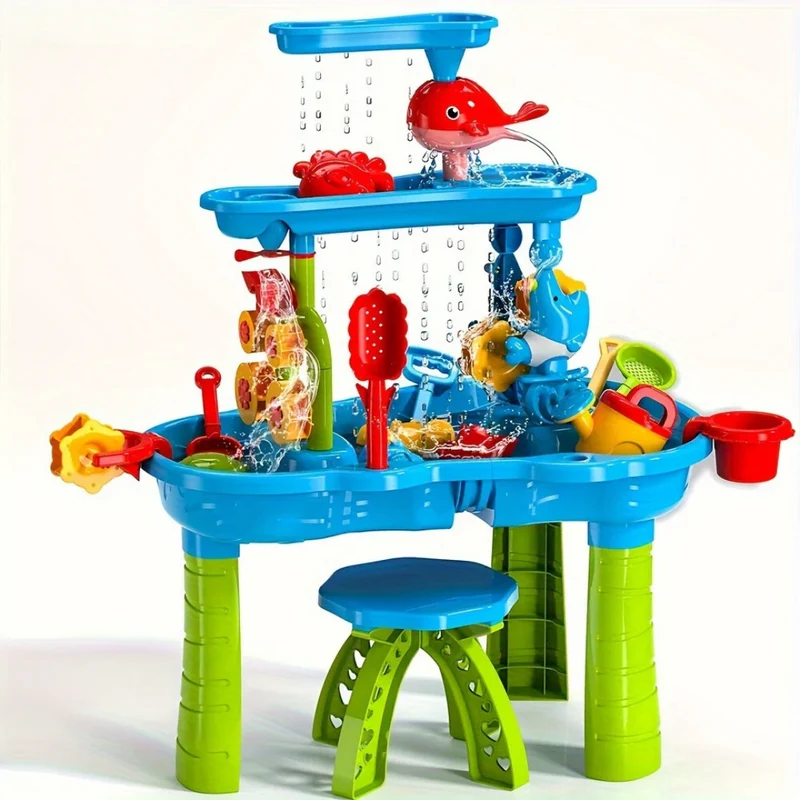 Playshore – Sand- und Wasser-Spielplatte mit 3 Schichten