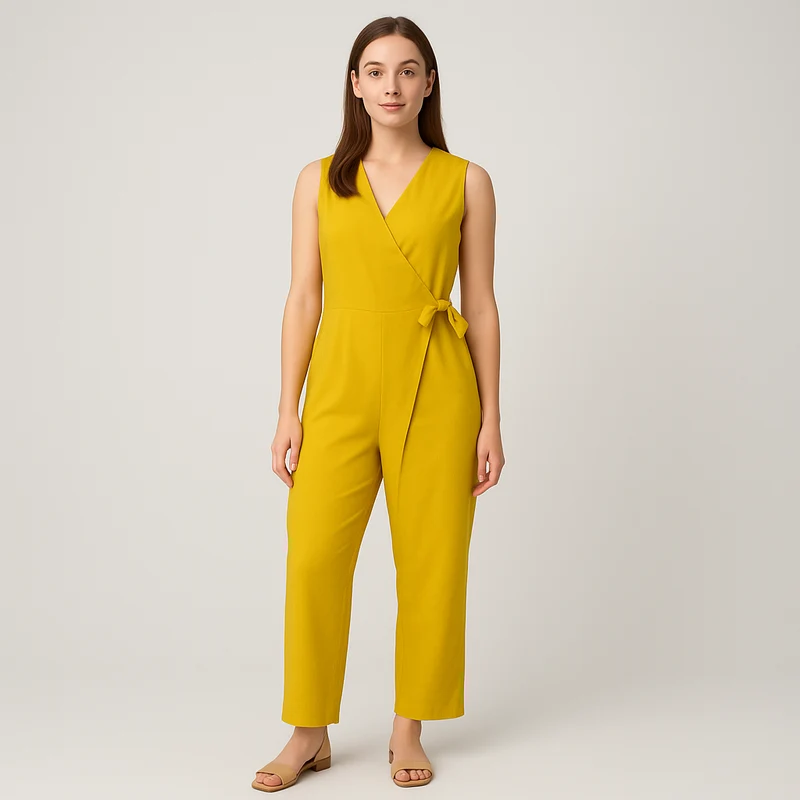 Ärmelloser Aurora-Overall mit integrierten Knoten-Details – Elegantes Ein-Stück-Outfit