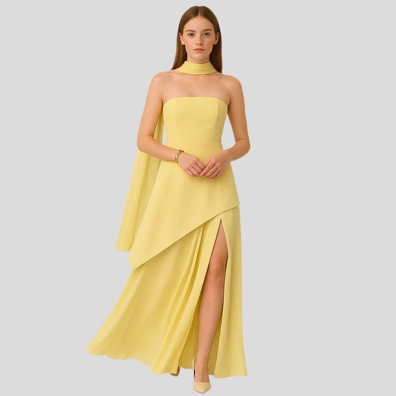 Aurora trägerlose asymmetrische Abendkleidung – Elegantes formelles Kleid