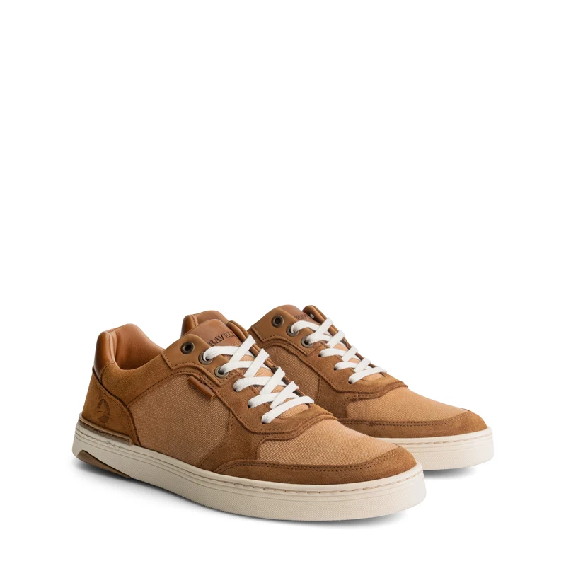 Bromley Herren - Sneaker - Canvas und Wildleder - Cognac