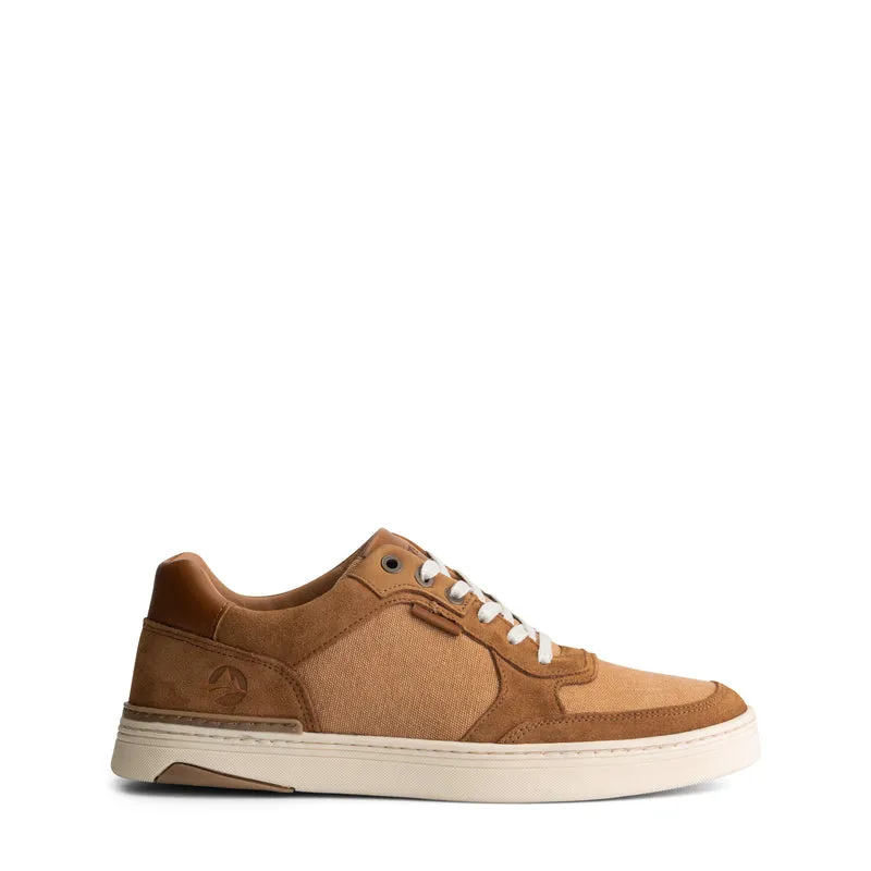 Bromley Herren - Sneaker - Canvas und Wildleder - Cognac