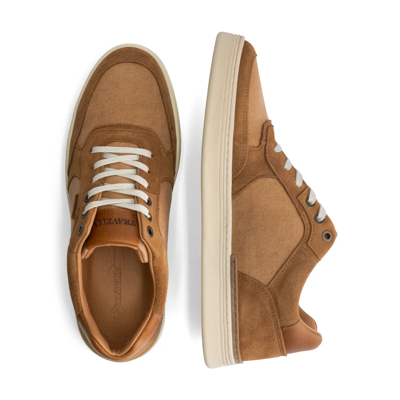 Bromley Herren - Sneaker - Canvas und Wildleder - Cognac