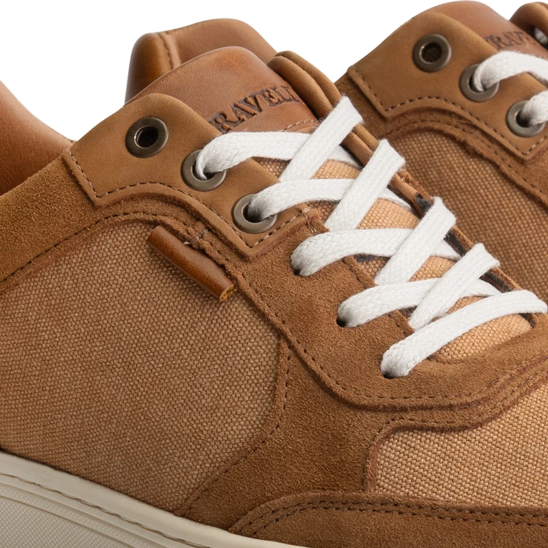Bromley Herren - Sneaker - Canvas und Wildleder - Cognac
