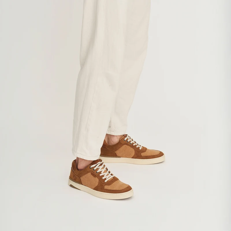 Bromley Herren - Sneaker - Canvas und Wildleder - Cognac