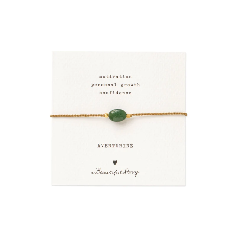 Gemstone Card zlatý náramek - Aventurine