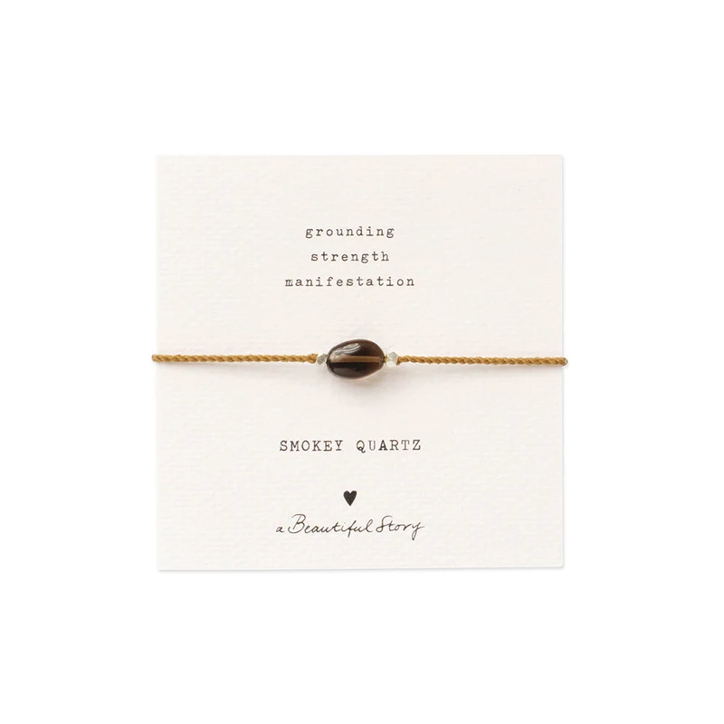 Gemstone Card stříbrný náramek - Kouřový křišťál