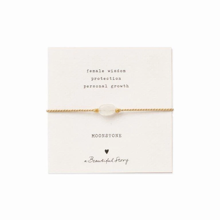 Gemstone Card zlatý náramek - Měsíční kámen