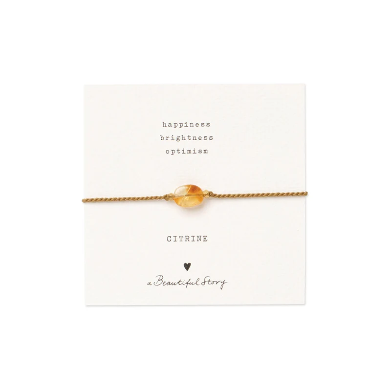 Gemstone Card zlatý náramek - Citrín