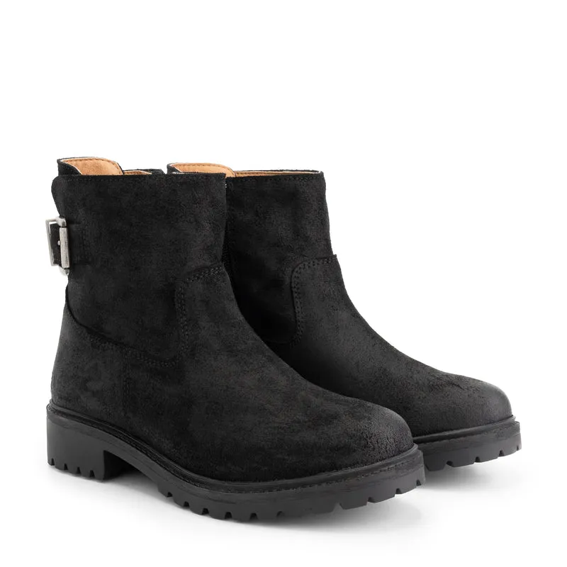 Honefoss Stiefel – Damen-Stiefeletten – Schwarzes Leder