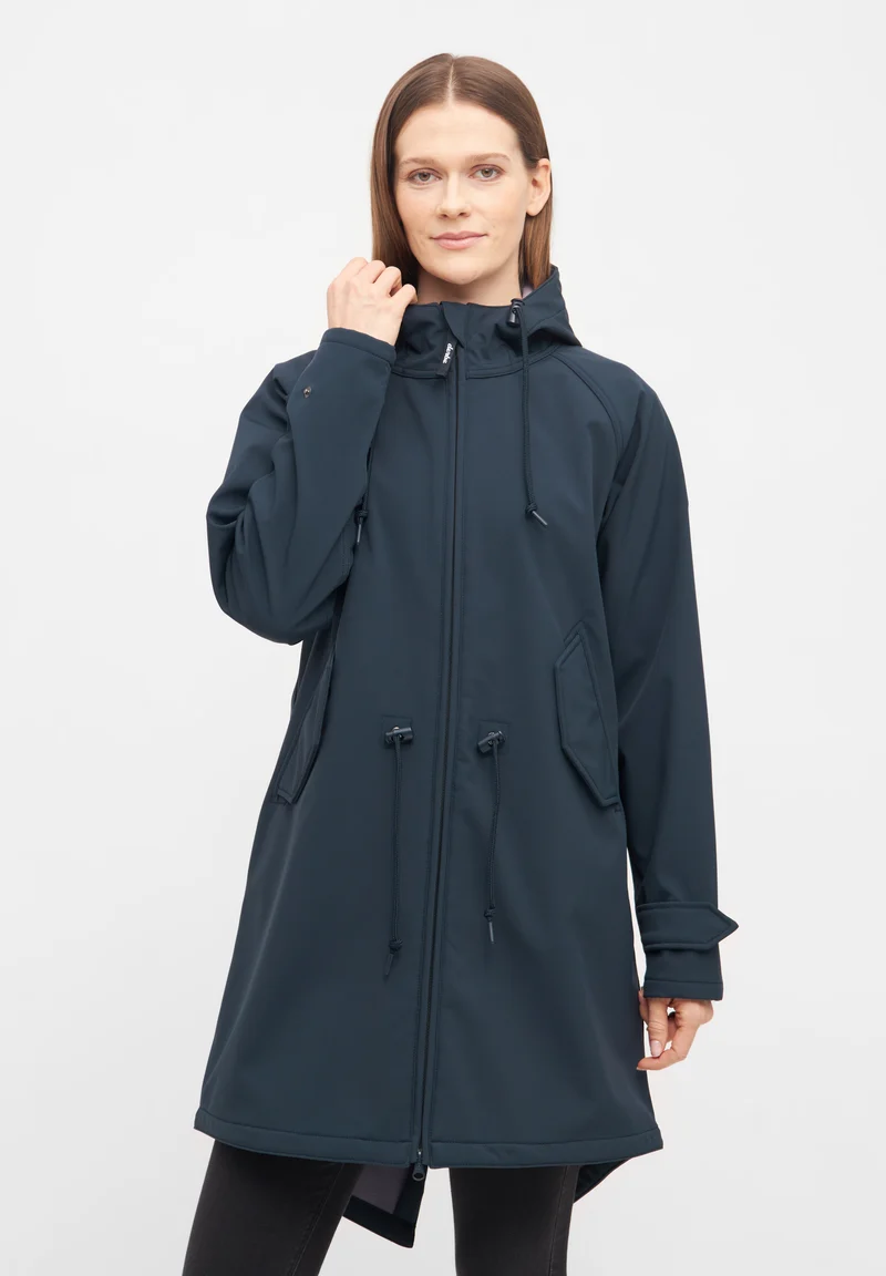 Derbe Regenjas Dames Softshell Friese Island Navy/ Lavendel Grijs