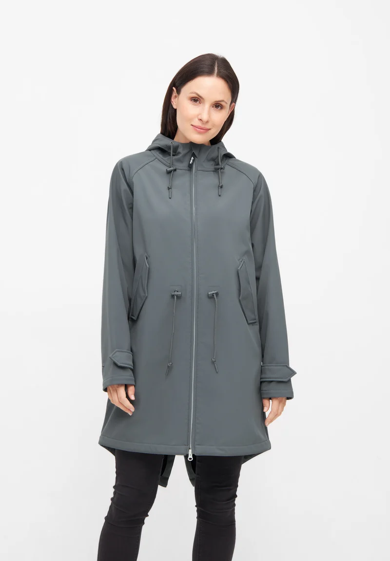 Derbe Regenjas Dames Softshell Friese Island Lava Smoke/ Grijs