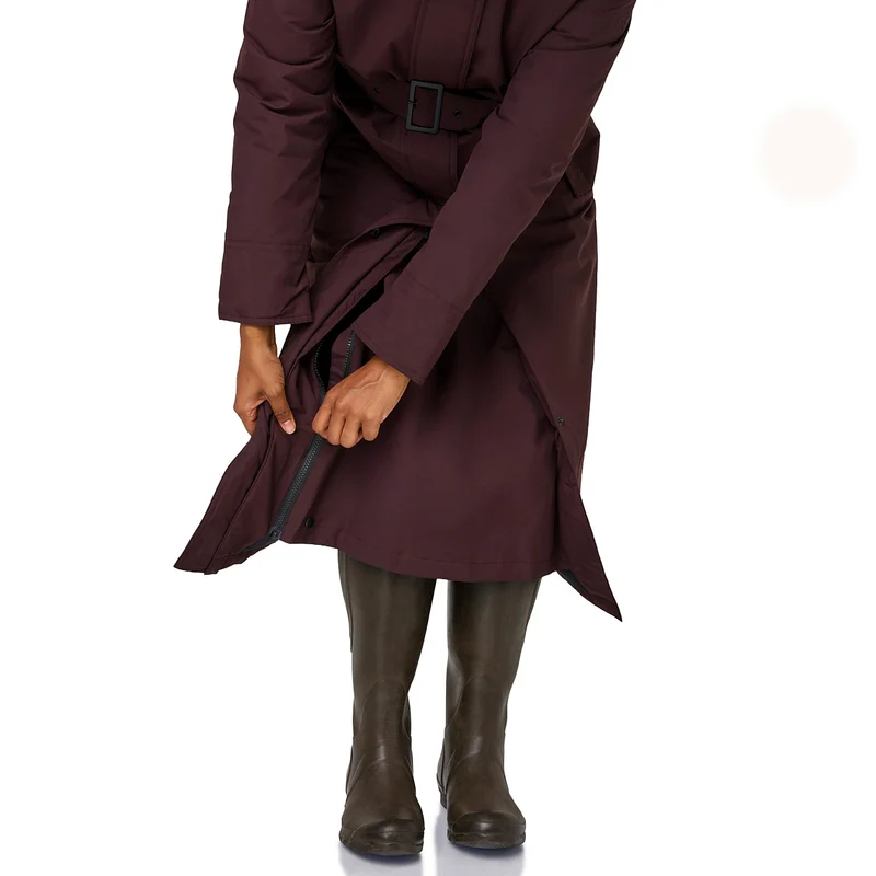 Happy Rainy Days Extra Lange Regenjas Gewatteerd Toronto Burgandy Rood