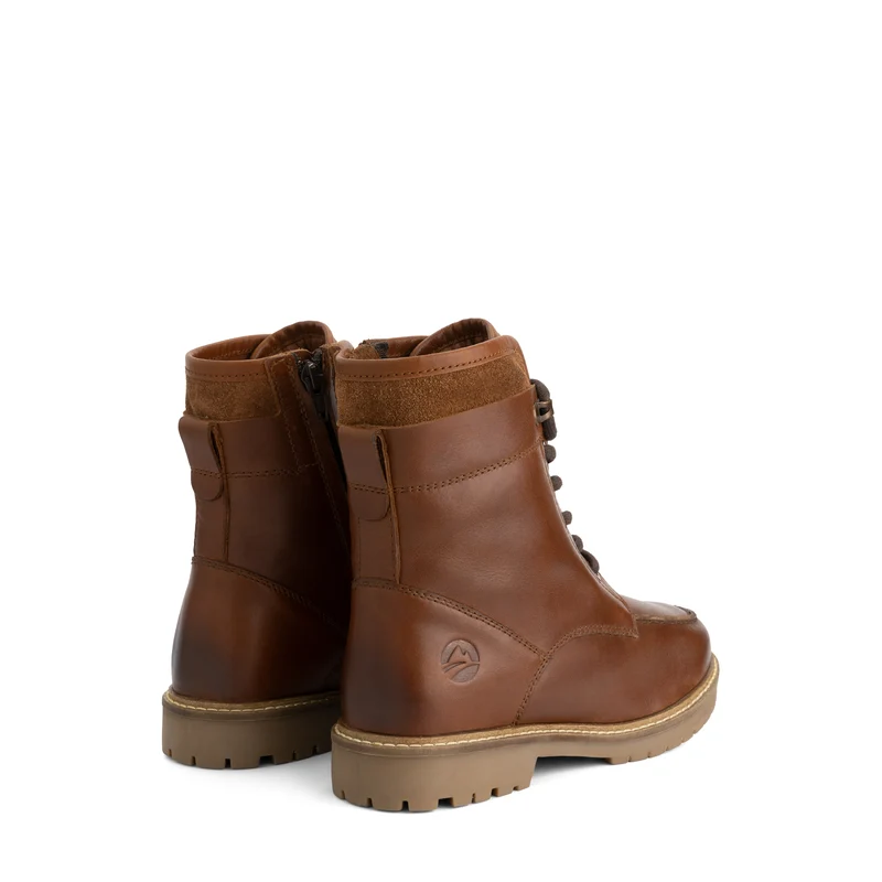 Tronstad Damen - Schnürboots - Wolle gefüttert - Cognac