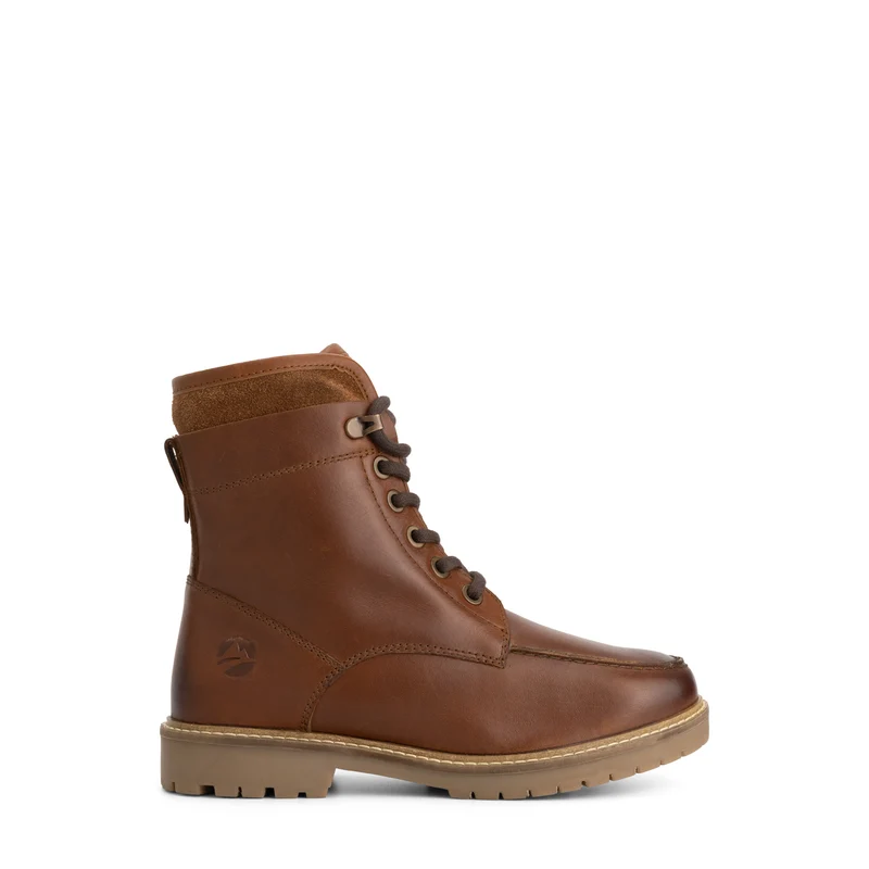 Tronstad Damen - Schnürboots - Wolle gefüttert - Cognac