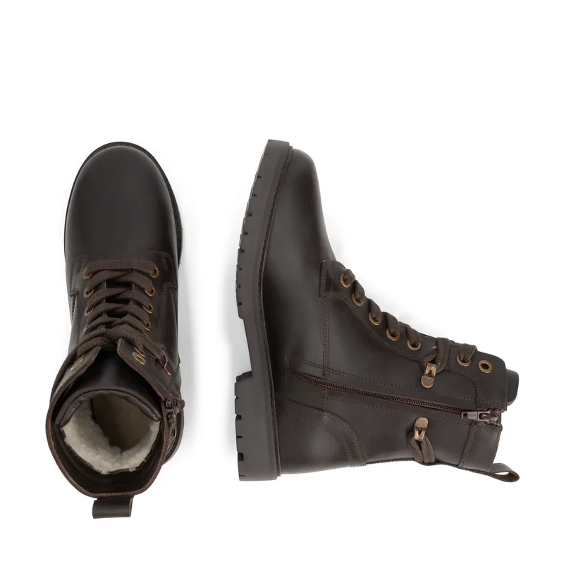 Kafjord Damen - Schnürboots - Wolle gefüttert - Braun