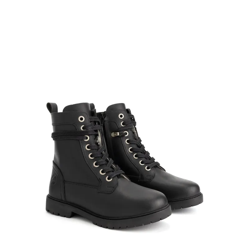 Kafjord Damen - Schnürboots - Wolle gefüttert - Schwarz