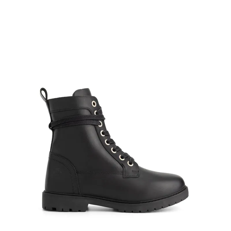 Kafjord Damen - Schnürboots - Wolle gefüttert - Schwarz