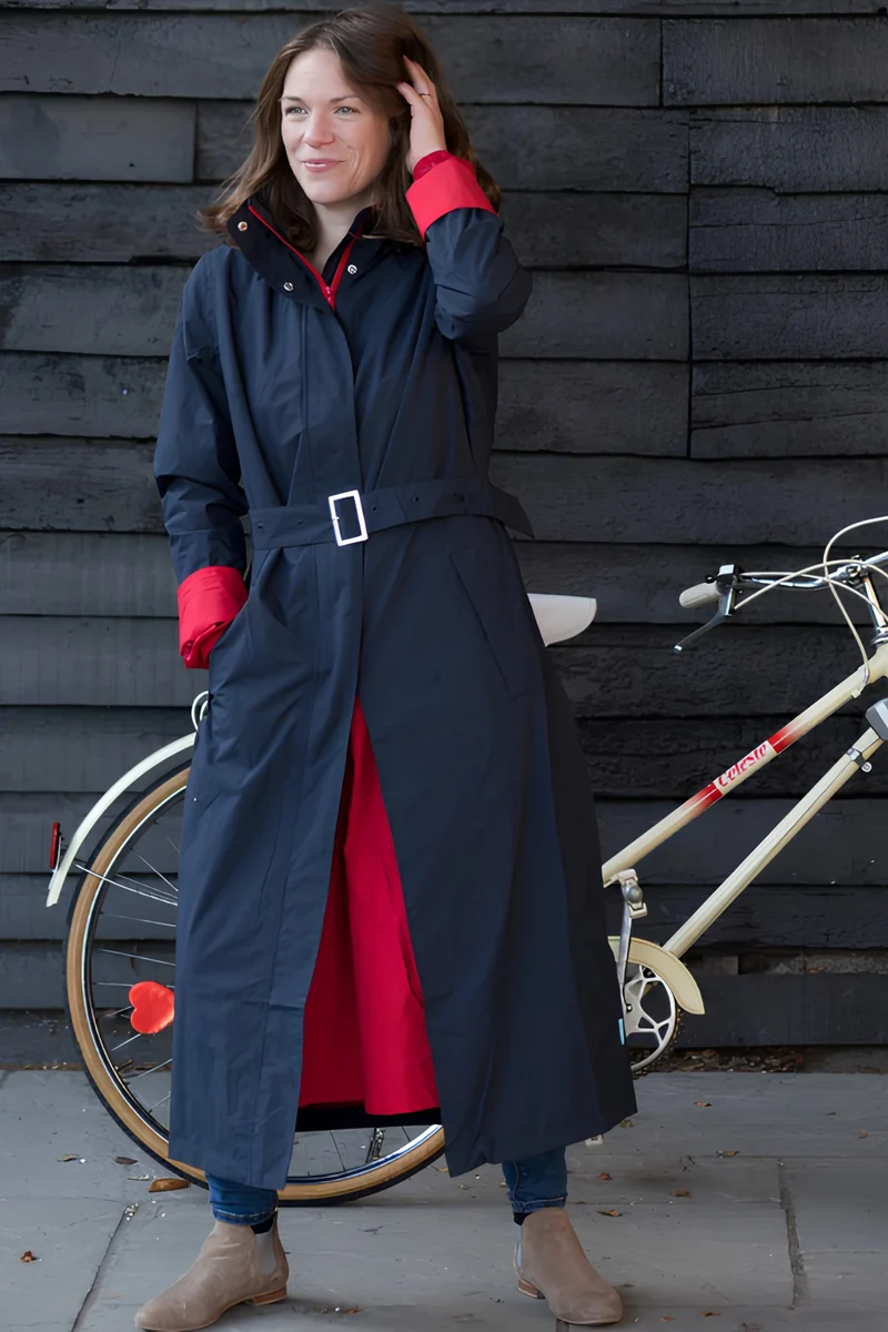 Happy Rainy Days Extra Lange Regenjas Montreal Blauw/Rood