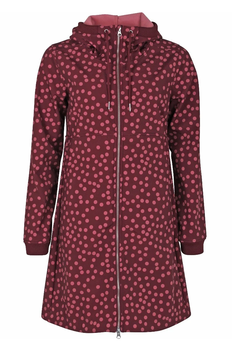 Danefae Softshell Regenjas Dames Bordeaux Stip Line