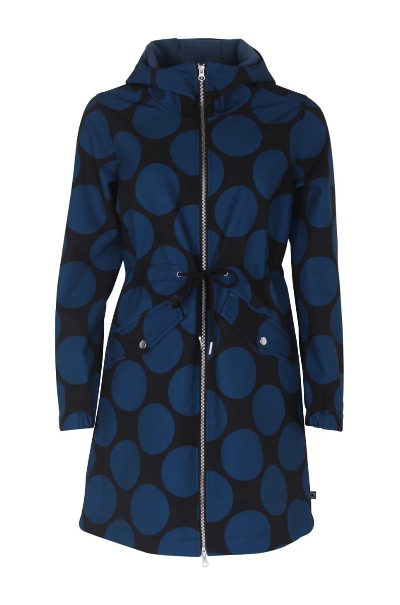 Danefae Marianne Softshell Regenjas Dames Zwart Blauwe Stip Laatste maat XS