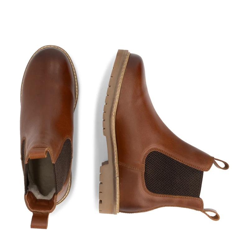 Ringsaker Damen - Chelsea boots - Wolle gefüttert - Cognac