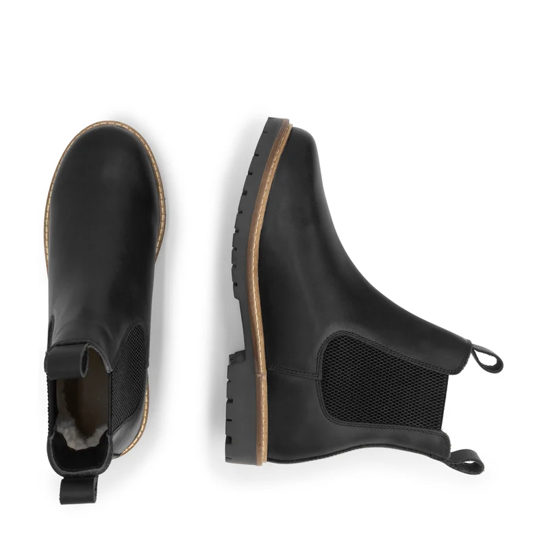 Ringsaker Damen - Chelsea boots - Wolle gefüttert - Schwarz