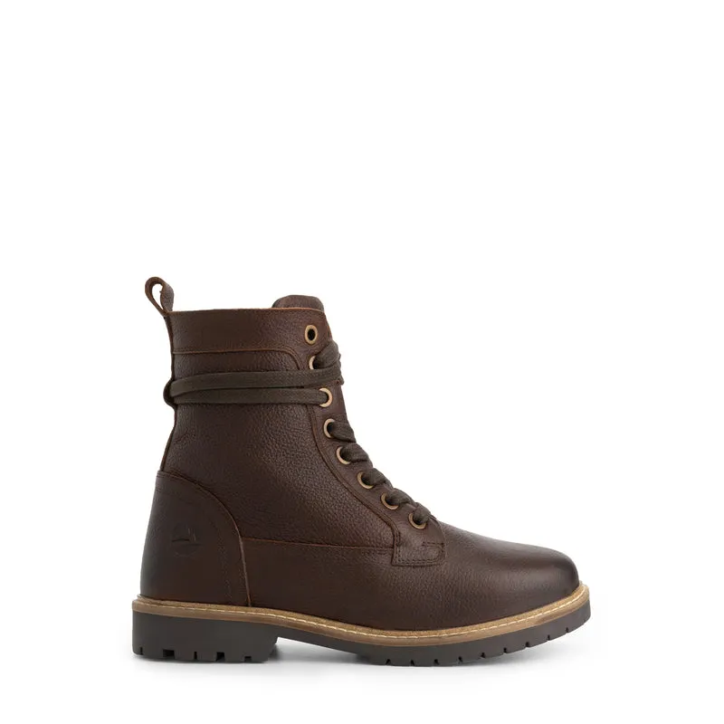 Kongsmark Damen - Schnürboots - Wolle gefüttert - Braun