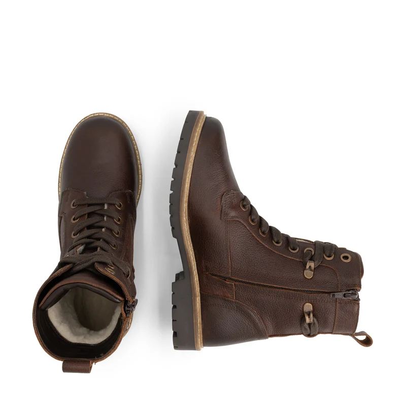 Kongsmark Damen - Schnürboots - Wolle gefüttert - Braun