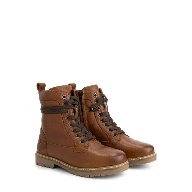 Kongsmark Damen - Schnürboots - Wolle gefüttert - Cognac