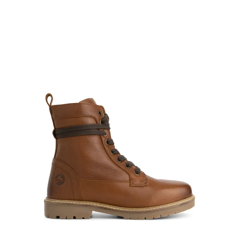 Kongsmark Damen - Schnürboots - Wolle gefüttert - Cognac
