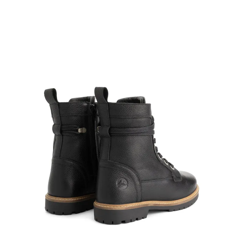 Kongsmark Damen - Schnürboots - Wolle gefüttert - Schwarz