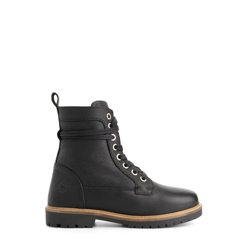 Kongsmark Damen - Schnürboots - Wolle gefüttert - Schwarz