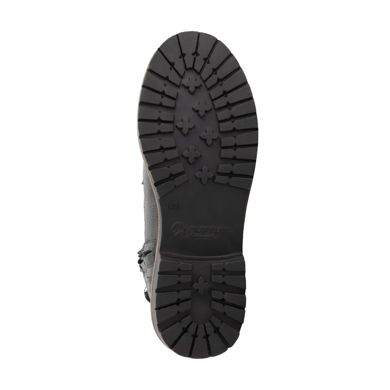 Kongsmark Damen - Schnürboots - Wolle gefüttert - Schwarz