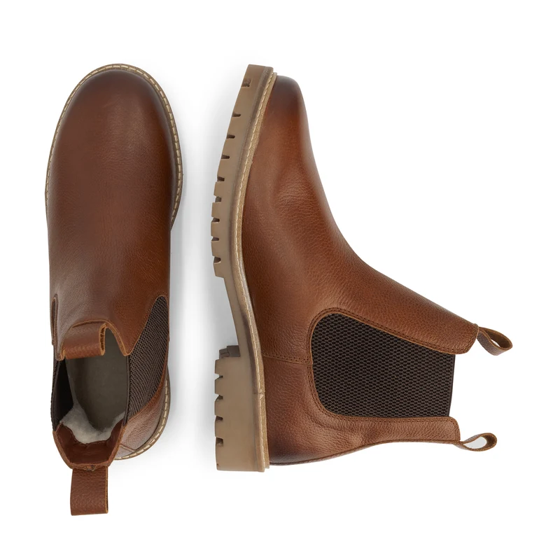 Sirdal Herren - Chelsea boots - Wolle gefüttert - Cognac