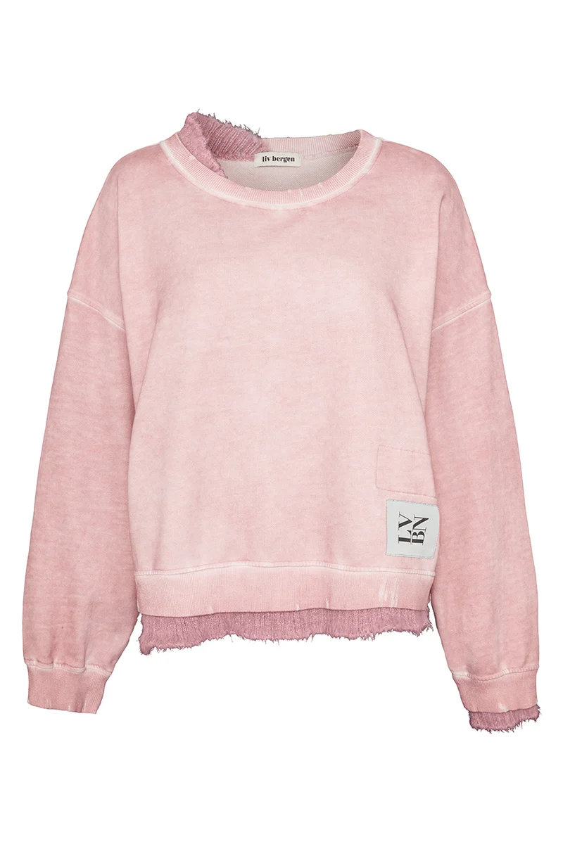 Sweater asymetric in rosa secco